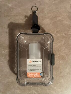 Outdoor Products Small Watertight Clear Case with Black Clip